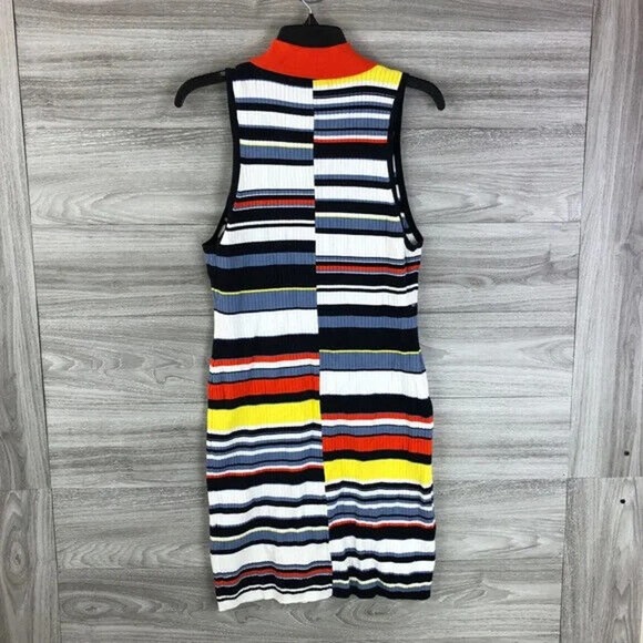 RAG & BONE Mason Striped Sleeveless Mini Dress In Navy Size Large - Picture 8 of 10